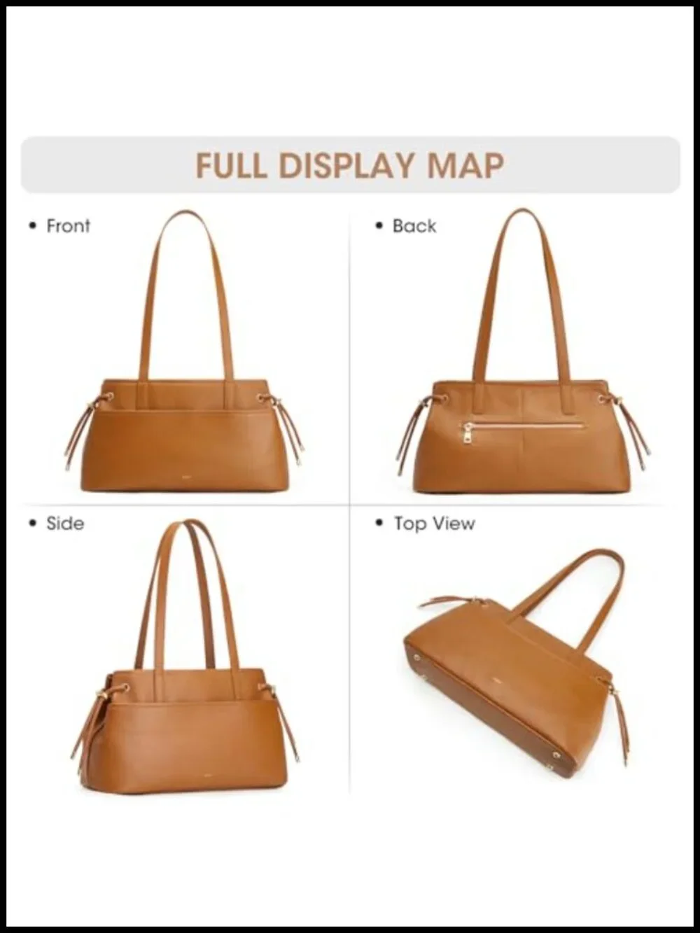 Genuine Leather Hobo Tote with Drawstring and Zipper Compartment